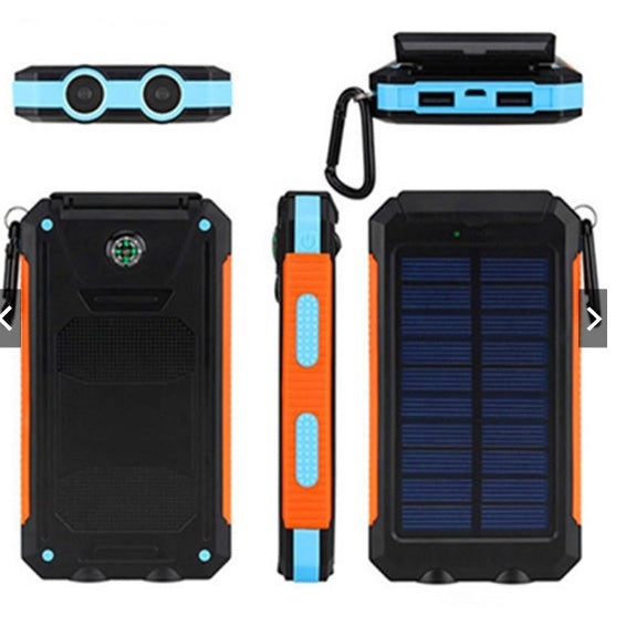 Grande capacidade Solar Power Bank, Powerbank de carregamento ao ar livre para todos os dispositivos , Portátil com cordão bússola, Bateria externa, Novo, 20000mAh