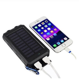 Grande capacidade Solar Power Bank, Powerbank de carregamento ao ar livre para todos os dispositivos , Portátil com cordão bússola, Bateria externa, Novo, 20000mAh