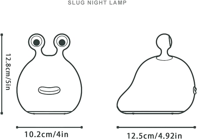 Slug Light - Luz noturna Slug para crianças, luz noturna de lesma fofa com sensor de toque, luminária de cabeceira macia portátil